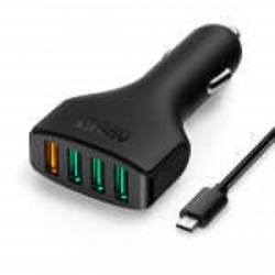 AUKEY Cargador para Auto CC-T9, 12V, 4x USB 2.0, Negro 