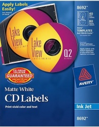 Q Productos Etiqueta para CD/DVD 8692, 120 Etiquetas 