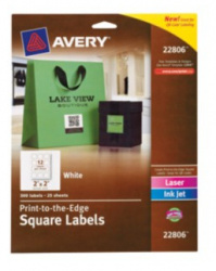 Avery 300 Etiquetas Cuadradas Imprimibles de 5.08 x 5.08cm 