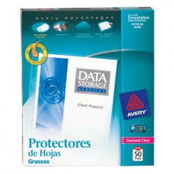 Avery Protector de Hojas Gruesos, Tamaño Carta, Transparente, 50 Piezas 