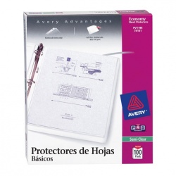 Avery Protector de Hojas Básicos, Tamaño Carta, Semi-Transparente, 100 Piezas 