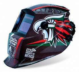 Axtech Careta Electrónica para Soldar AXT-CEAZTECA-CV, Sombra Variable, 2 Sensores, Negro/Multicolor 