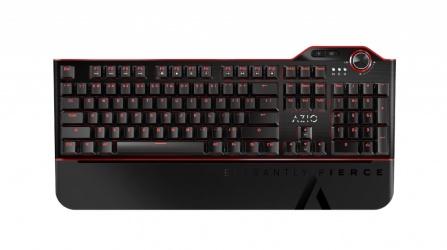 Teclado Gamer Azio MGK L80 LED Rojo, Teclado Mecánico, Kailh Brown, Alámbrico, Negro (Inglés) 