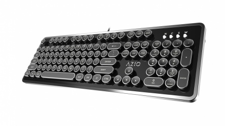 Teclado Azio MK RETRO, Mecánico, Alámbrico, Negro (Inglés) 