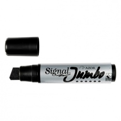 Azor Marcador Permanente Signal Jumbo, Punto Extra Grueso, Negro, 4 Piezas 