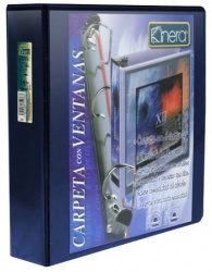 Azor Carpeta con Arillo Redondo, 2'', Tamaño Carta con Cristal, Azul 