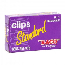 Baco Clip Estándar Metal Galvanizado, 100 Piezas 
