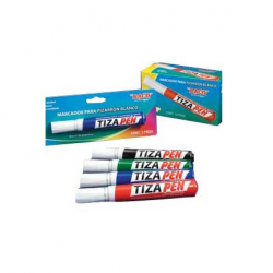 Baco Set de Marcadores Acuarelable Tiazapen, 12 Piezas, Negro/Verde/Azul/Rojo 