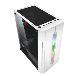 Gabinete Balam Rush CYCLOPS GSX5000, Midi-Tower, ATX/Micro-ATX/Mini-ITX, USB 2.0/3.0, sin Fuente, 1 Ventilador Instalado, Negro/Blanco  