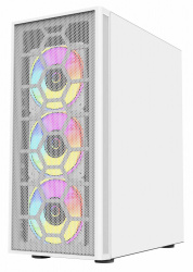 Gabinete Balam Rush DragonFly II Mesh GM740 con Ventana, Mini-Tower, ATX/Micro ATX/Mini-ATX, USB 3.0, sin Fuente, 4 Ventiladores RGB Instalados, Blanco 