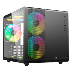 Gabinete Balam Rush Tank Mini GI930, Mini-Tower, Micro-ATX/Mini-ITX, USB 2.0/3.0, sin Fuente, 3 Ventiladores Instalados, Negro ― Tiene detalles esteticos. 