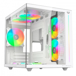 Gabinete Balam Rush Tank Pro Evo GM955, Mini-Tower, Micro-ATX/Mini-ITX, USB 2.0/3.0, sin Fuente, 3 Ventiladores Instalados, Blanco 