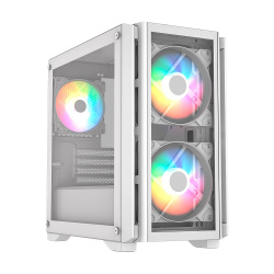 Gabinete Balam Rush CARBONO CRYSTAL 4000C, Mini-Tower, Micro-ATX/Mini-ITX, USB 2.0/3.0, sin Fuente, 3 Ventiladores Instalados, Blanco  