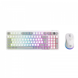 Kit Gamer de Teclado y Mouse Balam Rush Squad Conquest Pro KG525, Inalámbrico, RF Inalámbrico/Bluetooth, Blanco, Español 