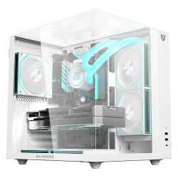 Gabinete Balam Rush Tank Majestic 6600, Midi-Tower, ATX/Micro-ATX/Mini-ITX, USB 2.0/3.0, sin Fuente, 1 Ventilador Instalado, Blanco 