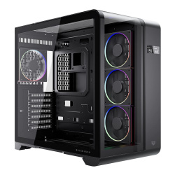 Gabinete Balam Rush Tank Expert Curve 7400, Midi-Tower, ATX/Micro-ATX/Mini-ITX, USB 2.0/3.0, sin Fuente, 4 Ventiladores Instalados, Negro ― Presenta daños en los tornillos que aseguran la tapa metálica 