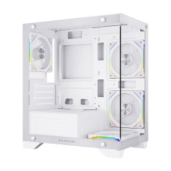 Gabinete Balam Rush Tank Perform 3600, Mini-Tower, Micro-ATX/Mini-ITX, USB 2.0/3.0, sin Fuente, 4 Ventiladores Instalados, Blanco 