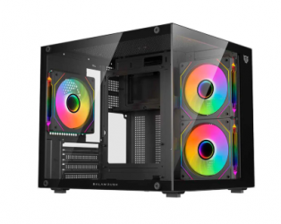 Gabinete Balam Rush Tank Glow Plus 3700, Mini-Tower, Micro-ATX/Mini-ITX, USB 2.0/3.0, sin Fuente, 3 Ventiladores Instalados, Negro 