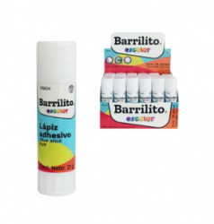 Barrilito Lápiz Adhesivo, 21 Gramos, 24 Piezas 