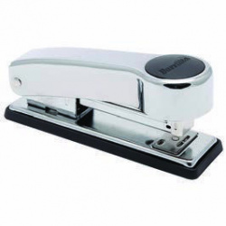 Barrilito Engrapadora Metálica 8188EMT, Media Tira, 50 Hojas, Gris 