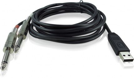 Behringer Cable AUX 2 x 6.35mm Macho - USB A Macho, 2 Metros, Negro 