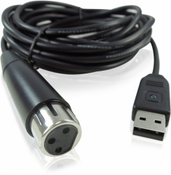Behringer Cable AUX XLR Hembra - USB Macho, 5 Metros, Negro 