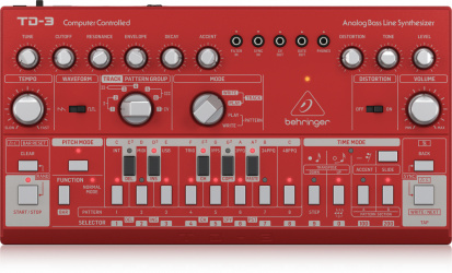 Behringer Sintetizador Analógico TD-3, MIDI, USB, Rojo 