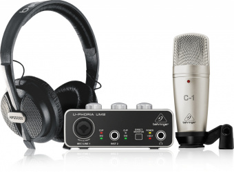 Behringer Sistema de Grabación U-PHORIA STUDIO, incluye Micrófono, Audífonos e Interfaz de Audio USB 