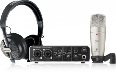 Behringer Sistema de Grabación U-PHORIA STUDIO PRO, incluye Micrófono, Audífonos e Interfaz de Audio 