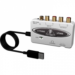 Behringer Interfaz de Audio U-PHONO UFO202, Entrada L,R x1, Salida L,R x1, Blanco 