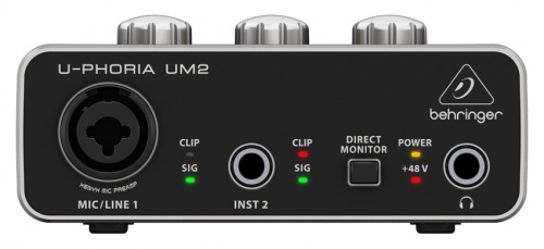 Behringer Interfaz de Audio U-Phoria UM2, Salida L,R x2, Negro 