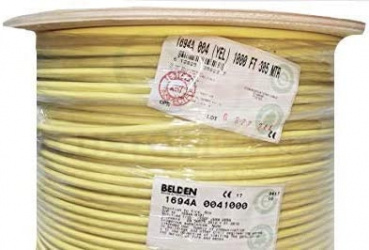 Belden Bobina de Cable Coaxial RG-59, 23AWG, 305 Metros, Amarillo 