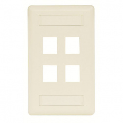 Belden Placa de Pared, Keyconnect, 4 Puertos, Marfil 