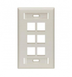 Belden Tapa para Pared 6 Puertos, Almendra 