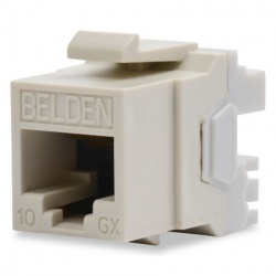 Belden Jack de Red Cat6a, RJ45/RJ11, Marfil 
