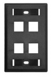Belden Placa de Pared Key Connect, 4 Puertos, Negro 