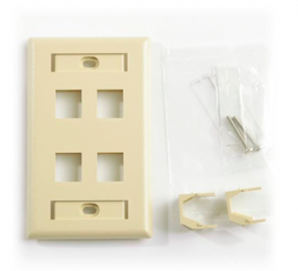 Belden Placa de Pared AX104198, 4 Puertos, Marfil 