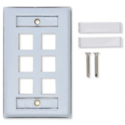 Belden Placa Frontal KeyConnect, 6 puertos, Blanco 