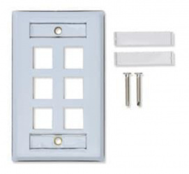Belden Placa KeyConnect, 6 Enchufes, Gris 