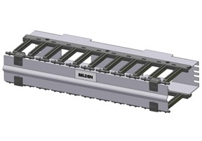 Belden Organizador Horizontal de Cables, 2U, Negro/Gris 