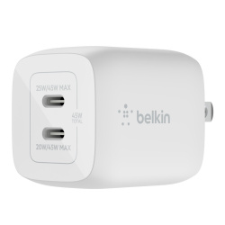 Belkin Cargador de Pared BoostCharge Pro, 45W, 9V, 2 x USB-C 