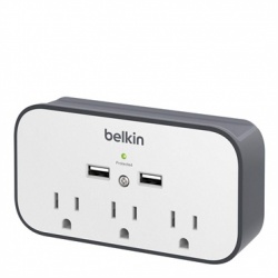 Belkin Supresor de Picos BSV300TTCW, 3 Contactos, 2x USB, 540 Joules 