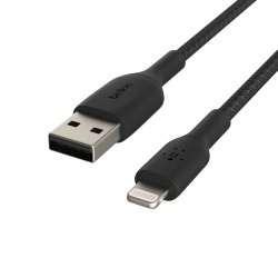 Belkin Cable CAA002bt1MBK Lightning Macho - USB A Macho, 1 Metro, Negro, para Apple iPad/iPhone/iPod (Lightning) 