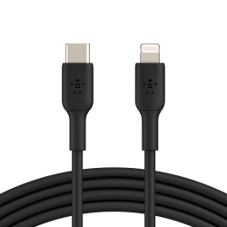 Belkin Cable de Carga Certificado MFi BOOST↑CHARGE USB C Macho - Lightning Macho, 1 Metro, Negro, para iPhone/iPad 