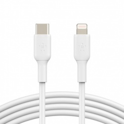 Belkin Cable de Carga Certificado MFi BOOST↑CHARGE USB C Macho - Lightning Macho, 1 Metro, Blanco, para iPad/iPhone/iPod 