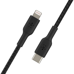 Belkin Cable de Carga Certificado MFi BOOST↑CHARGE USB C Macho - Lightning Macho, 1 Metro, Negro, para iPad/iPhone/iPod 