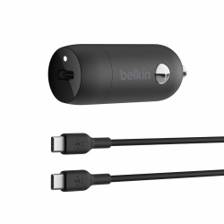 Belkin Cargador para Auto BoostCharge + Cable USB-C, 30W, 1x USB C, Negro 