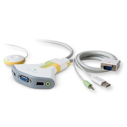 Belkin Switch KVM Flip, Alámbrico, USB/VGA, 2 Puertos, Audio 