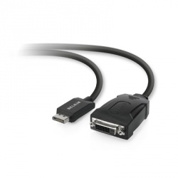 Belkin Adaptador 20-pin DisplayPort Macho - 24-pin DVI Hembra, Negro 