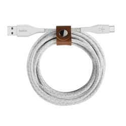 Belkin Cable DuraTek Plus USB C Macho - USB A Macho, 1.2 Metros, Blanco 